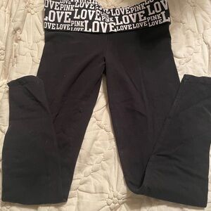 Pink, black and white leggings